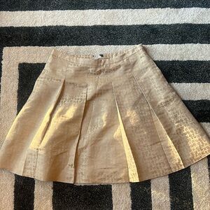 Jcrew women’s festive houndstooth gold pleated skirt